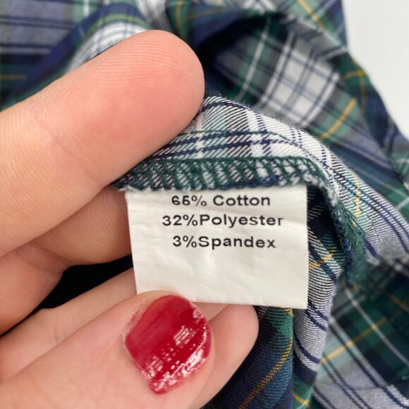 CK Bradley Women's Blue & Green Plaid Button Front Top Size Small - Picture 9 of 10